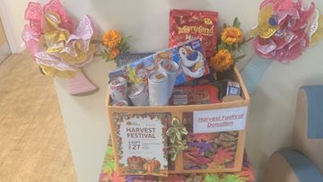 Kind donation as Prescot care home prepares for Harvest Festival